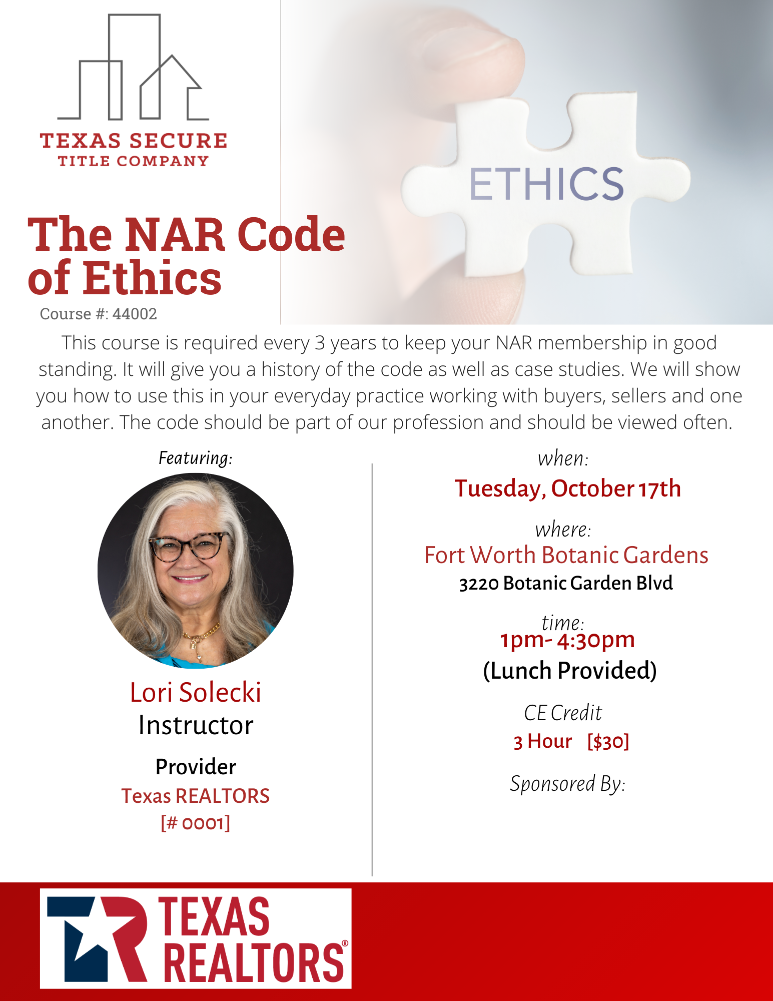 The NAR Code of Ethics Course 44002 Texas Secure Title Company